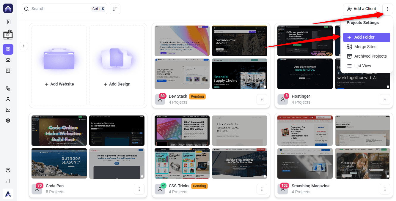 Creating a folder in Atarim and assigning its team members