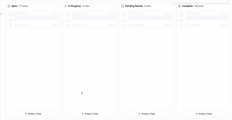 Moving tasks between columns on a board