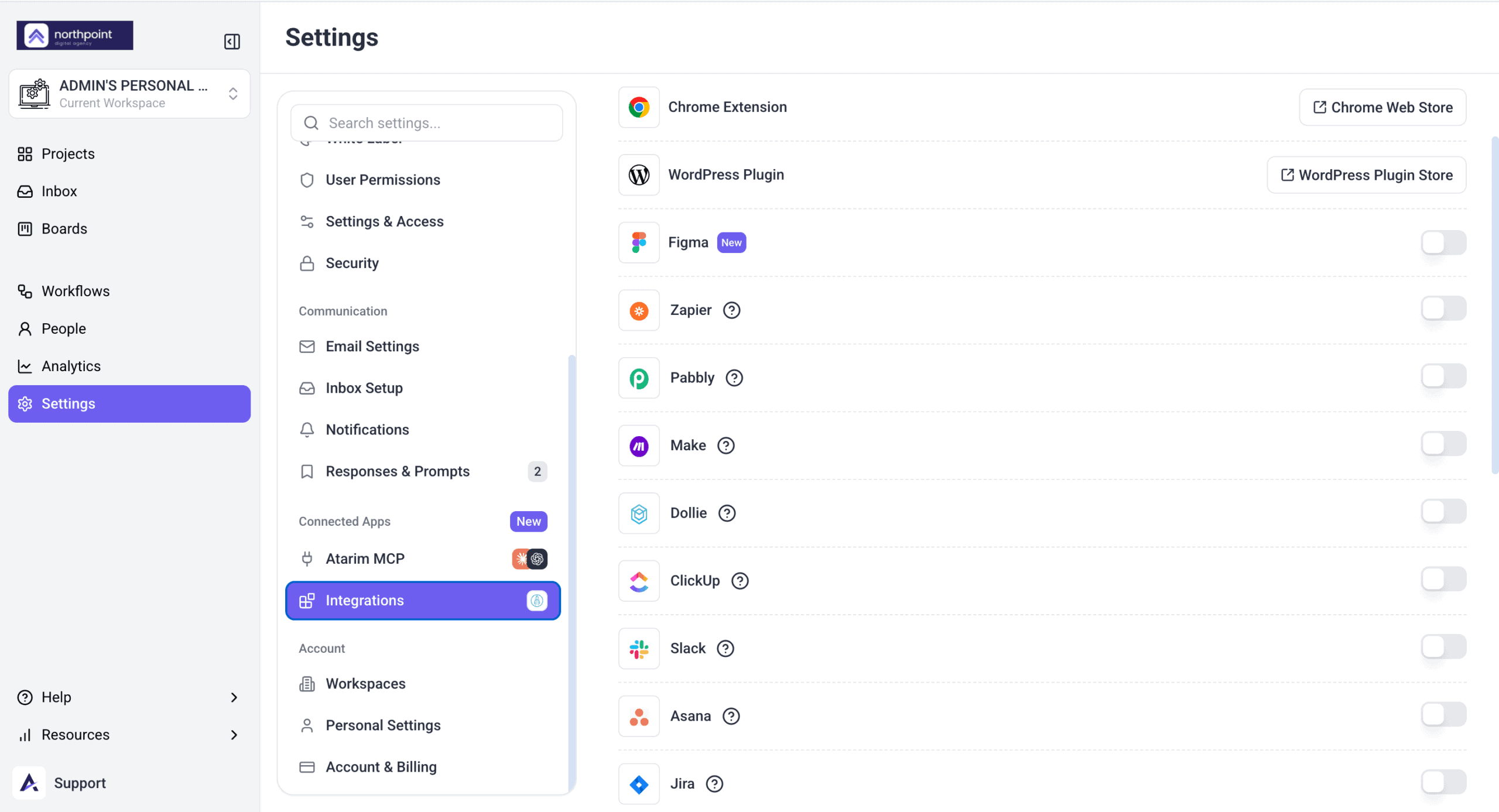A third-party tool being connected