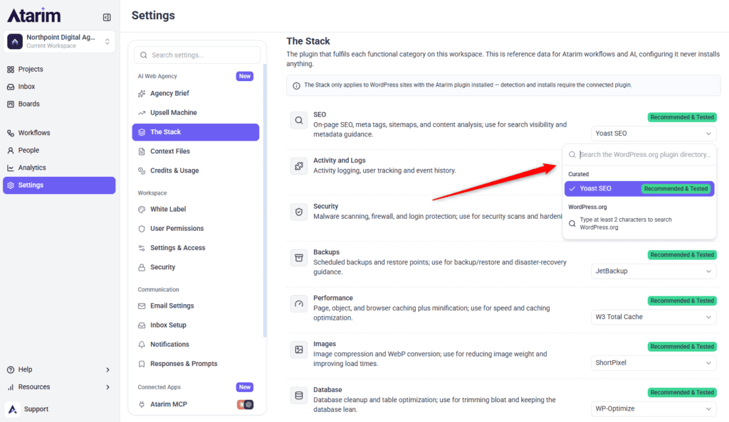 Curated plugin suggestions shown ahead of the WordPress directory