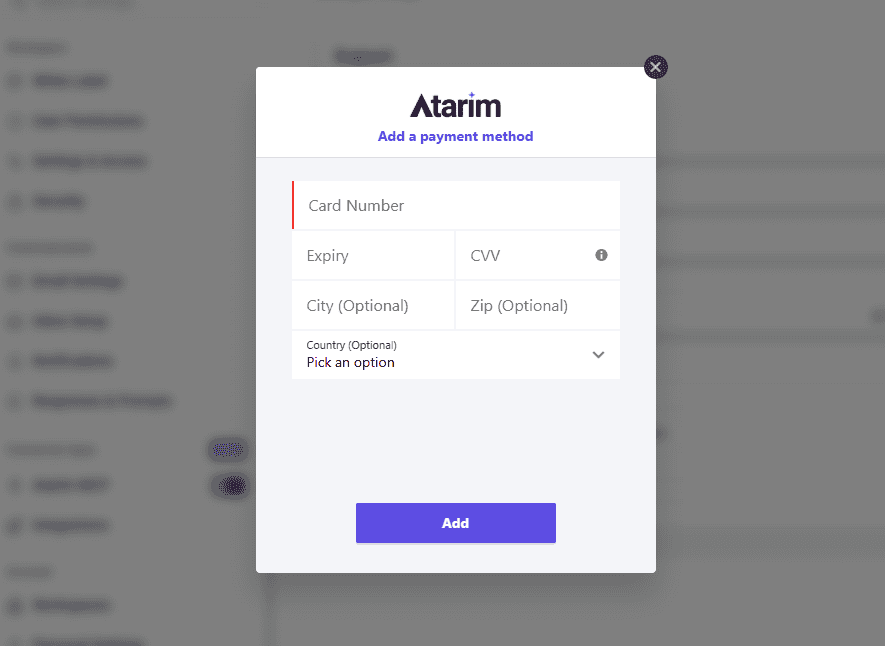 Secure payment portal handling the card details