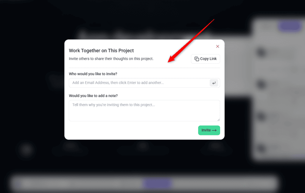 Simplified share modal shown to guests