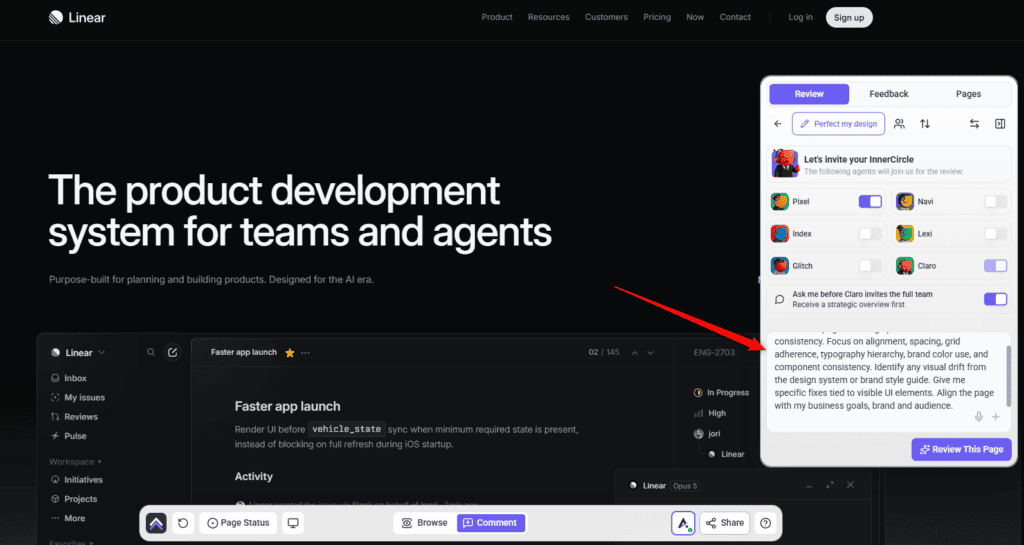 Adding context in the review description